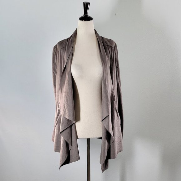 Blank NYC waterfall wrap suede coat Sz XS - Picture 3 of 8